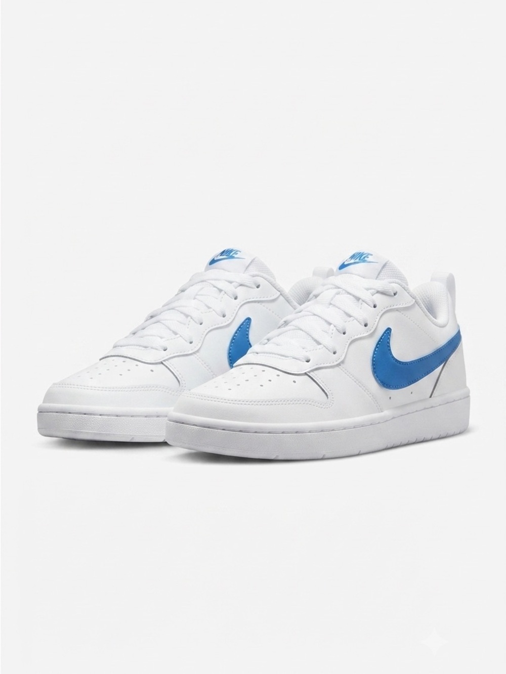 Nike Court Borough Low 2 White and Blue Sneakers Size | 6.5Y